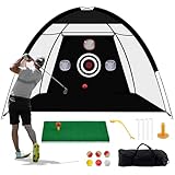 TTCB Sports Golf Übungsnetz 10x7FT mit GolfRasen und 6 Golfbällen –...