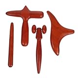 Veemoon 4 Stück Holz Massageboard Teiliges Gua Sha Set aus Robustem Holz...