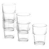 IKEA 6-er Set Gläser REKO STAPELBAR 170 ml - 9 cm hoch -...
