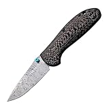 Pocket folding neck knife damaststahl, EDC Outdoor messer survival, klein...