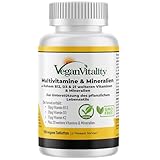 Vegan Multivitamin Tabletten hochdosiert - Vitamin b12 vegan & Eisen. 180...