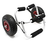 Wiltec Faltbarer Alu Kanuwagen bis 45 kg, Transportwagen für Boote, Kanus...