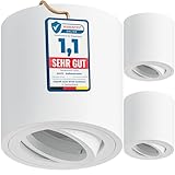 MATO 3x Aufbauspot GU10 weiß - 30° schwenkbar - Ø80x84mm -...
