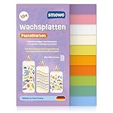 Smowo® 10 Pastell Wachsplatten 20 x 10cm zum gestalten, dekorieren und...