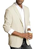 PJ PAUL JONES Herren Leinen Blazer Regular Fit Sakko Sportlich Freizeit 2...