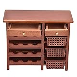 1:12 Puppenhaus-Mini-Weinschrank, hölzernes Puppenhaus-Möbelmodell,...