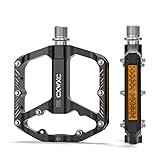 CXWXC Fahrradpedale mit Reflektoren 9/16 Zoll CNC Aluminium MTB Pedale...