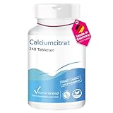 Calcium 900mg - aus Calciumcitrat - 240 vegane Calcium-Tabletten -...