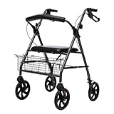 Gehhilfe Rollator Gehgestell Klappwagen Leichter Aluminium Gehwagen 4...