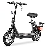 E Scooter Elektroroller Erwachsene E Roller 48V 11AH Elektro Roller mit LED...