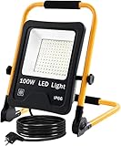 UISEBRT LED Baustrahler 100W Warmweiß inkl. Standgestell und Netzkabel -...