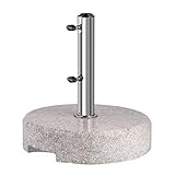 Sekey Granit Sonnenschirmständer mit Edelstahlrohr, Hochwertiger Sockel,...