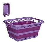 Relaxdays Wäschekorb faltbar, 35 Liter, Wäschewanne Kunststoff,...