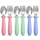 6 Stück Kinderbesteck ab 1 Jahr, Esslernbesteck Edelstahl Löffel Und...