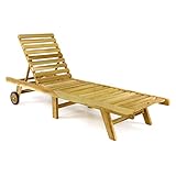 Divero GL05657 klappbare Sonnenliege Gartenliege Relaxliege Holzliege Liege...