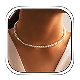 Ushiny Boho Perlenkette Modeschmuck Kleine Perlen Choker Halskette für...