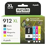 Matsuro 912 XL Multipack Druckerpatronen Ersatz für HP 912 XL mit Chip...