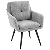 HOMCOM Sessel Loungesessel mit Leinenoptik, Relaxsessel mit Metallbeinen,...