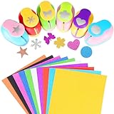 Geebuzz 6-teiliges buntes Bastellocher mit 10 Glitzer-Kartonpapier,...