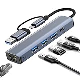 Oliveria USB Type-C auf Ethernet Adapter, Gigabit RJ45 LAN 1000 Mbit/s...