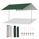 WOLTU Zeltplane Wasserdicht 3x4 m PU 3000 mm, UV-Schutzplane Tarp mit 2...