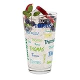 Herz & Heim® Trinkglas mit Namen in verschiedenen Schriftarten und Farben...
