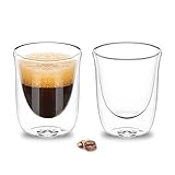 ParaCity Espressotassen 2er Set, 60ml Doppelwandige Gläser, Latte...