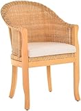 korb.outlet Rattan-Sessel mit Holzbeinen, Sessel aus echtem Rattan -...