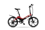 DUCATI MG20, Unisex-Erwachsene City-Elektrofahrrad, 20 Zoll, Rot,...
