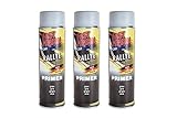 3X Haftgrund Spray Fast Finish, Grundierung, Grau 500ml, schnelltrocknend,...