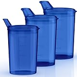 3x Schnabelbecher mit Deckel 250ml Blau Schnabeltasse Senioren Set aus 3x...