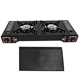 Gaskocher 2-Flammig 2500w Tragbarer Outdoor Camping Grill 100g/h...