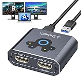 VEDINDUST HDMI Splitter Extend 4K@60Hz zu Dual HDMI Adapter Support Mirror...