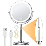 Gospire Wiederaufladbar Kosmetikspiegel mit Licht, 1X/10X Vergrößerung, 3...