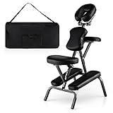 HOMASIS Faltbarer Massagesessel, Massagestuhl 110-120 cm höhenverstellbar,...