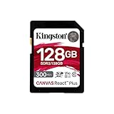 Kingston Canvas React Plus 128GB SDXC Speicherkarte UHS-II 300R/260W U3 V90...