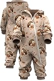 Fuchs & Kiwi Softshelloverall Baby mit Kapuze – Regenoverall mit Fleece...