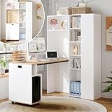 Kebnor 2-in-1-Bücherregal und Schreibtisch, klappbar, mit Steckdose und...