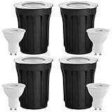 Goodia 4er Set Bodeneinbaustrahler Aussen Schwenkbar GU10 IP67...