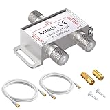 Justech SAT-Verteiler 2-Fach Splitter 2-Wege Verteiler TV Radio F-Stecker...