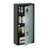 Relaxdays Medizinschrank, 4 Fächer, HxBxT: 57 x 27 x 12 cm,...