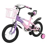 HUOMMGS Kinderfahrrad 14 Zoll Upgraded Kinderfahrrad mit Stützrädern und...