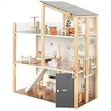 WOOMAX Puppenhaus aus Holz, grau (39127)