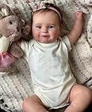 MineeQu 19 Zoll 50CM Lebensechte Echte Babygröße Verwurzeltes Haar...