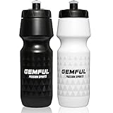 GEMFUL Trinkflasche Sport 750ml Breite Öffnung Drückbare Gym Sport...