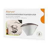 Aieve Kaffee Filter Wiederverwendbar Kaffeefilter Größe 4 Edelstahl...