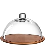 LEONARDO HOME Cucina Holz-Käseplatte und Glas-Glocke, Käse-Brett aus Holz...
