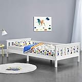 [en.casa] Kinderbett mit Stauraum 90x200 cm Jugendbett bis 100 kg mit...