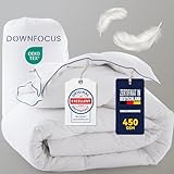 DOWNFOCUS Daunendecke 135x200 mit Federn & Gänsedaunen, 100% Bauwolle...