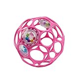 Bright Starts, Oball Rattle, Pink - Flexibles und leicht Greifbares Design,...